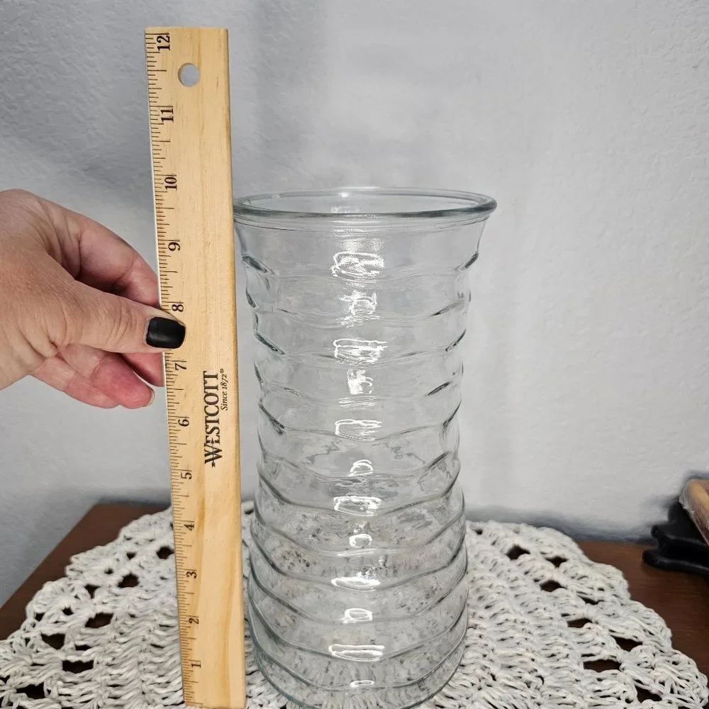 Heavy‎ Clear Vase 10 inches tall